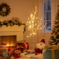 ELLEGNT 4FT White Lighted Birch Christmas Tree with 48 LED Lights Indoor Outdoor