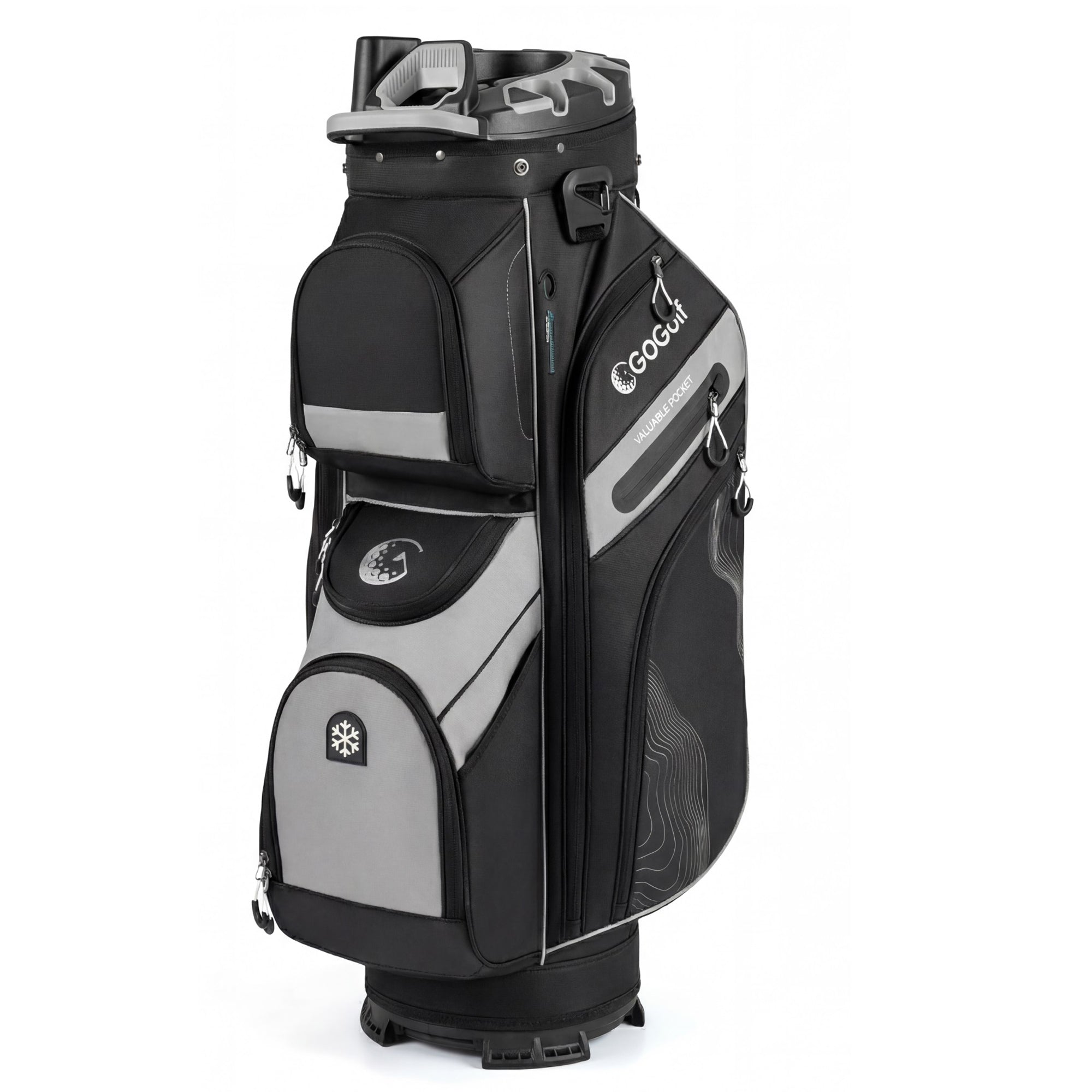 ELLEGNT 14?Way Full Length Divider Golf Cart Bag-Molded Lock Top, 11 Pockets for Storage, Black + Gray