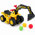ELLEGNT 6V Kids Ride On Excavator Pull Cart with Horn and Sound Effects, Storage, Ages 2+