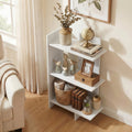 ELLEGNT 1 PCS Freestanding Bookshelf-3-Tier Open Storage Shelf with Wall Anti-Tip Device White