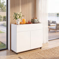 ELLEGNT Buffet Cabinet with Push?to?Open Doors-Sideboard Storage and Drawer for Kitchen, White