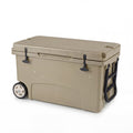 ELLEGNT 75 Quart Rolling Hard Cooler with 6-Day Ice Retention-Portable Insulated Cooler for Camping, Tailgating, or Beach Khaki