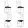ELLEGNT 4 PCS Upholstered Dining Chairs-Hollowed Backrest, Padded Seat, Solid Rubber Wood Legs for Home