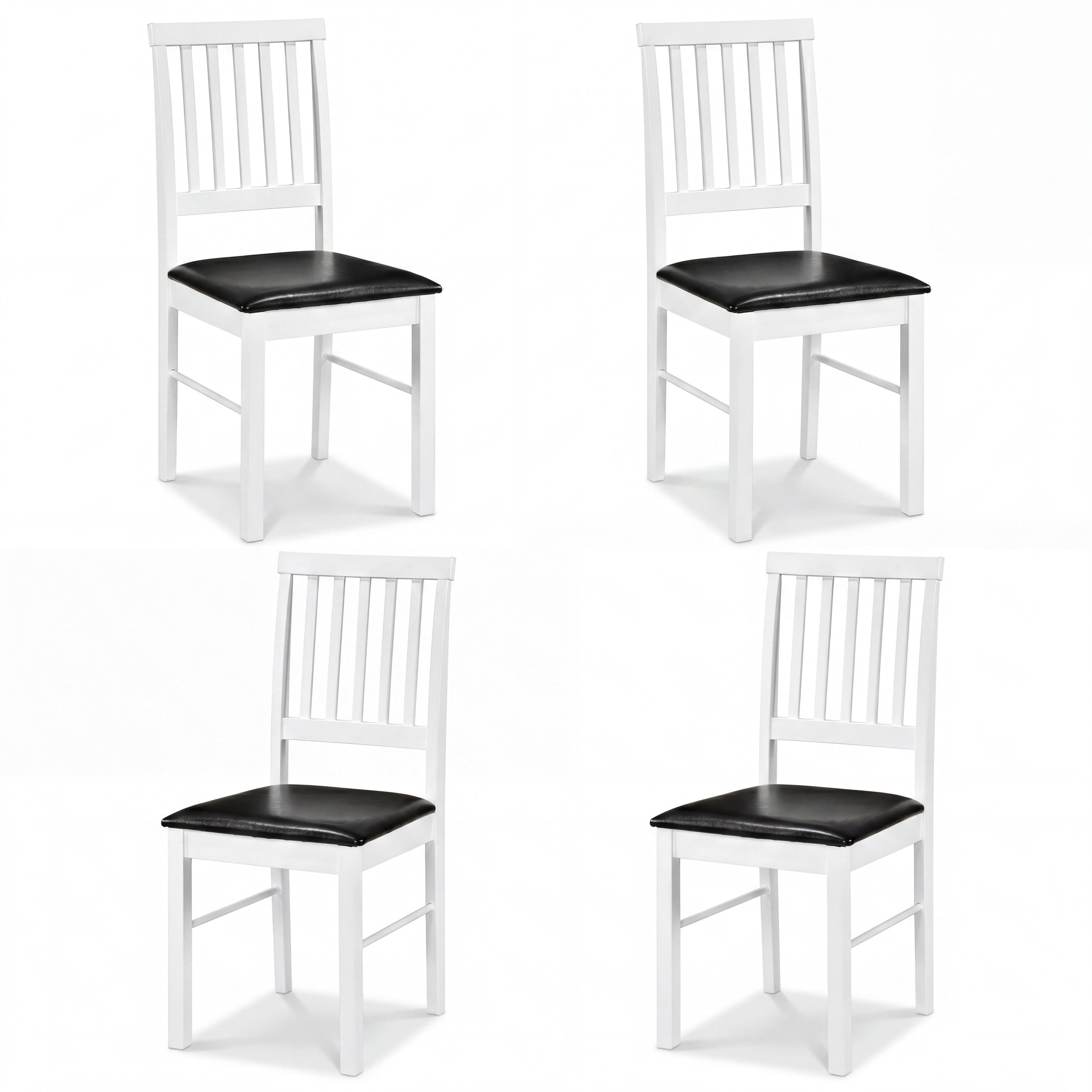ELLEGNT 4 PCS Upholstered Dining Chairs-Hollowed Backrest, Padded Seat, Solid Rubber Wood Legs for Home