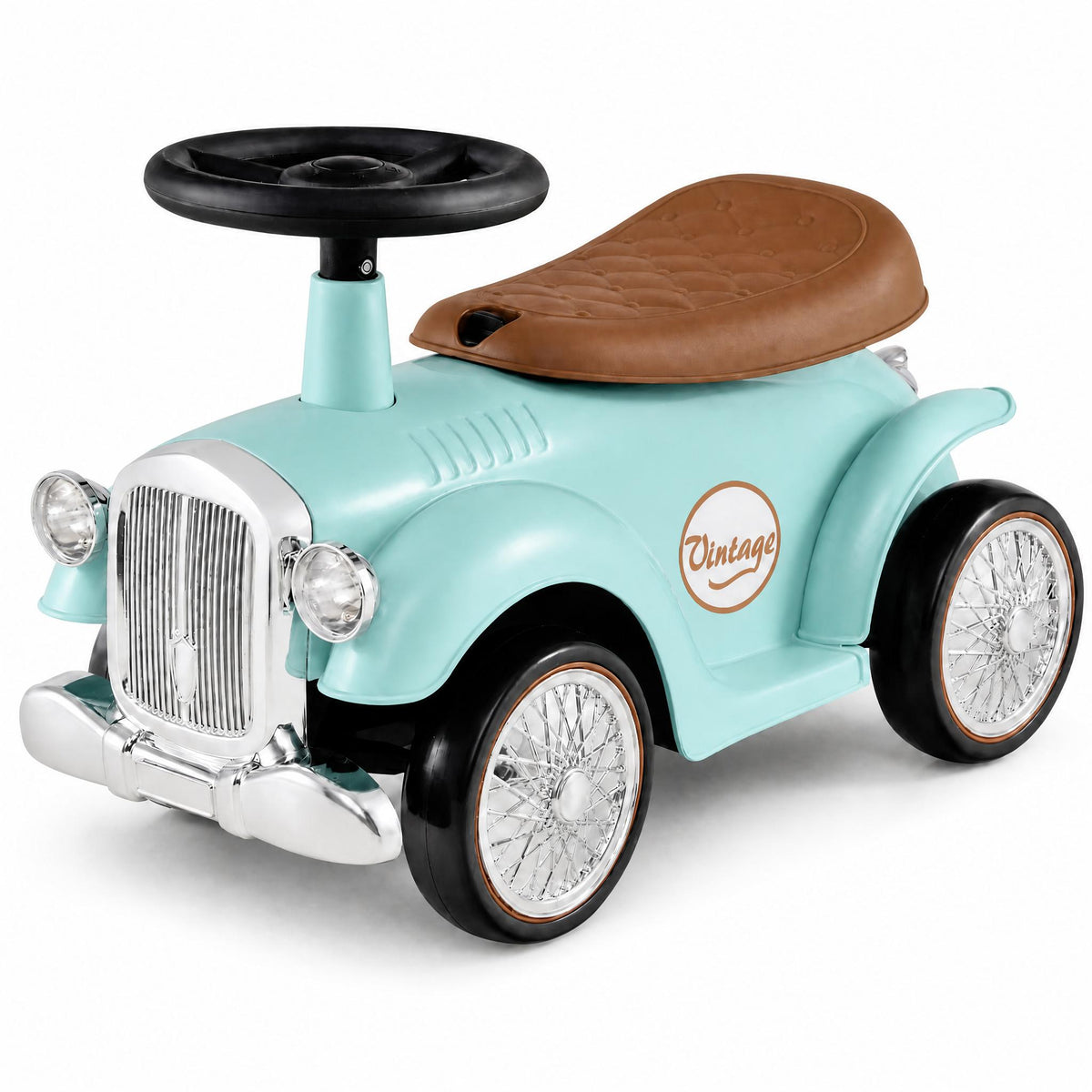 ELLEGNT Foot-to-Floor Ride On Push Car with EVA Wheels Horn Storage Green 18-36 Months