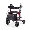 ELLEGNT Rollator Walker with Seat and Spring Suspension-Mobility Aid for Seniors Red + Black