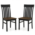 ELLEGNT 2 PCS Wooden Dining Chairs-Hollow Backrest and Comfortable Wood Seat for Dining Room, Black