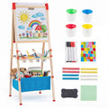 ELLEGNT 3-in-1 Magnetic Whiteboard and Chalkboard with Paper Roll- for Kids, Classroom, or Homeschooling