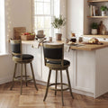 ELLEGNT 2 PCS and 30 in Swivel Bar Stools with Solid Rubber Wood Frame-Kitchen Island Counter Stools