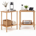 ELLEGNT Set of 2 Rectangular Side Tables with Storage Shelves-Accent End Tables for Couch, Tea, or Sofa