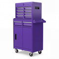 ELLEGNT 2-in-1 Rolling Tool Chest with 5 Drawers, Garage Cabinet and Workstation Combo on Wheels, Purple