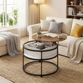 ELLEGNT 31.5 in Lift Top Coffee Table for Living Room, Hidden Compartment and Open Shelves for Snacks, Books, and Work, Black