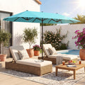 ELLEGNT 13 FT Outdoor Double?Sided Umbrella-Large Market Table Umbrella for Patio, Garden, Turquoise