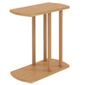 ELLEGNT 1 PCS Compact C-Table in Solid Teak- with Thickened Top for Small Spaces