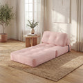 ELLEGNT Convertible Sleeper Chair-Folding Sofa Bed, Corduroy Cover, Pillow Back Support for Living Room or Guest Room , Pink