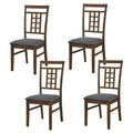 ELLEGNT 4 PCS Rubber Wood Dining Chairs-Farmhouse Style with Lattice Back for Kitchen, Dining Room