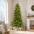 ELLEGNT 7.5 ft Pre-Lit Hinged Artificial Christmas Tree, LED Lights, Remote, Stand