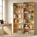 ELLEGNT 2 PCS 6-Tier Open Shelves Bookshelf with Anti-Tipping Kits- Storage Rack for Living Room, Bedroom, Study, Beige