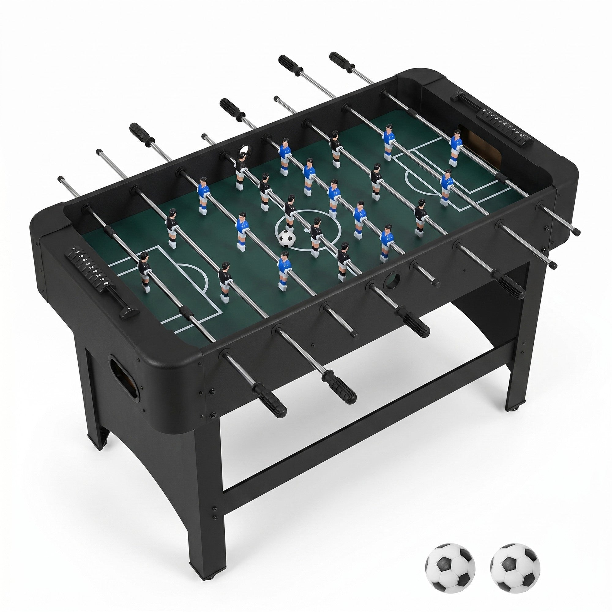 ELLEGNT Full Size Soccer Game Table-47 in Competition Size with 22 Players, 2 Balls, Slide Scorers, Black