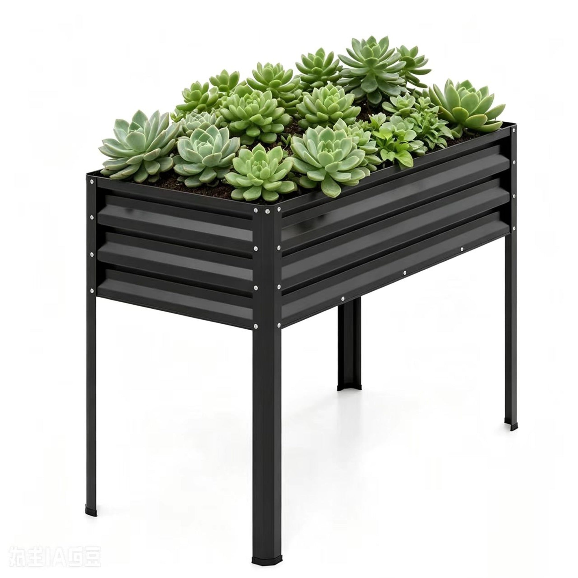 ELLEGNT 2 PCS Raised Garden Bed-Large Elevated Planter Box, Electro?Coated Metal with Legs, Black