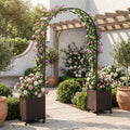 ELLEGNT Mobile Garden Arch Trellis-2 Self-Watering Planter Boxes with Lockable Wheels for Plants