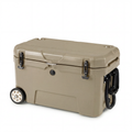 ELLEGNT 52 Quart Rolling Hard Cooler with 6-Day Ice Retention-Portable Insulated Cooler for Camping, Tailgating, or Beach Khaki