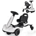 ELLEGNT 6V Kids Ride On Drift Car with 360¡ã Spin, 2 Seat Heights, Portable Handle, Ages 3-8, White