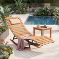 ELLEGNT 1 PCS S?Shaped Seat Rocking Lounger-Acacia Wood Patio Chaise Lounge, Sunbathing Chair