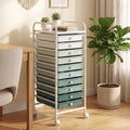 ELLEGNT Art and Craft Storage Cart with Removable Drawers-Mobile Multipurpose Organizer, Gradient Green