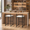 ELLEGNT 2 PCS Metal Stackable Bar Stools, 26 in Counter Height with Back and Footrest, Black