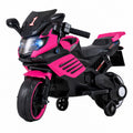ELLEGNT 6V Kids Ride On Motorcycle with Removable Training Wheels, LED Lights, Music, Ages 3+, Pink