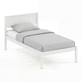 ELLEGNT Twin Size Wooden Bed Frame with Headboard-White Platform Mattress Foundation