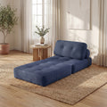 ELLEGNT Convertible Sleeper Chair-Folding Sofa Bed, Corduroy Cover, Pillow Back Support for Living Room or Guest Room , Navy Blue