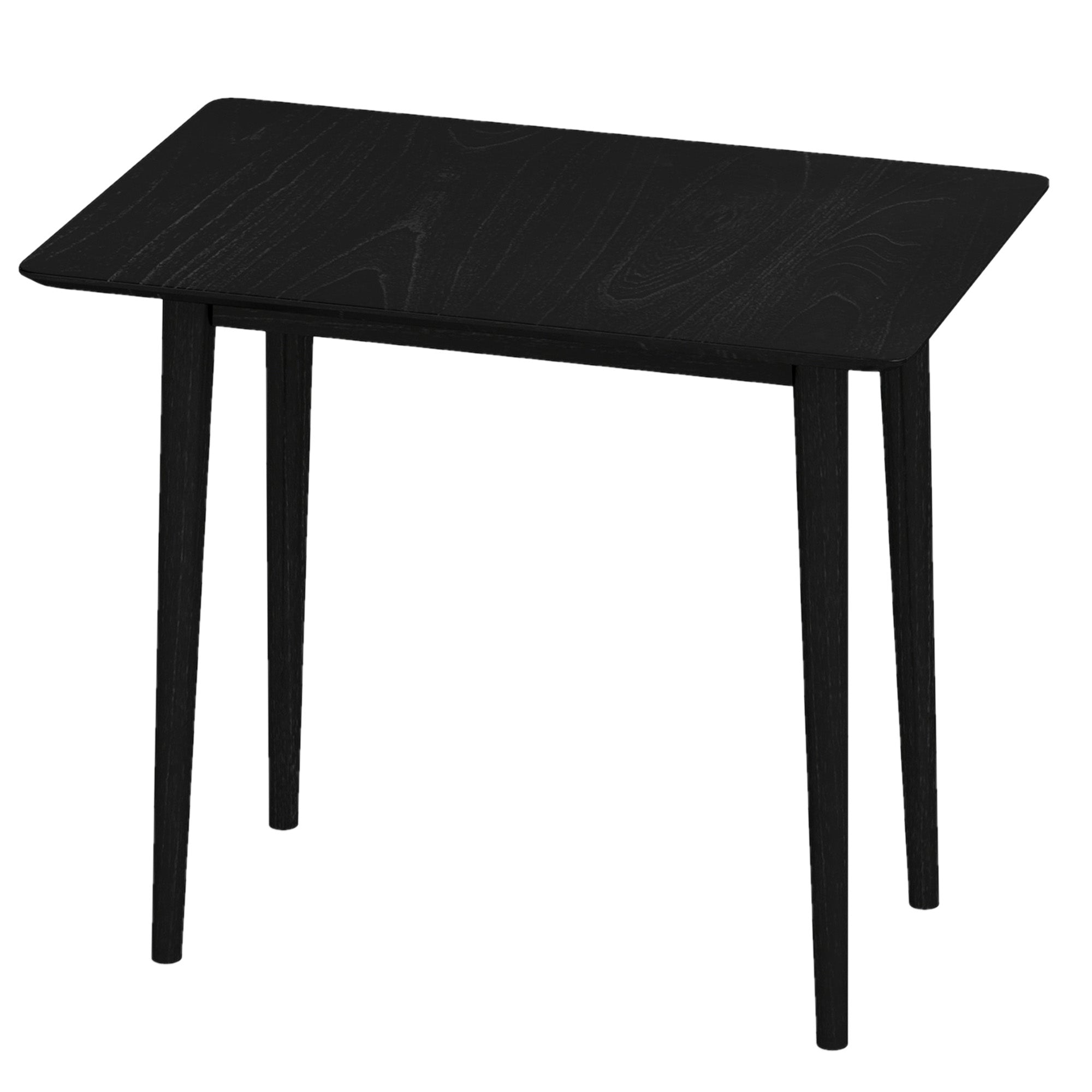 ELLEGNT 1 PCS 34 in Wooden Dining Table, Rectangular, Rubber Wood Legs for Apartment Breakfast, Black