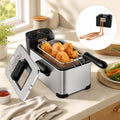 ELLEGNT 1700W Electric Deep Fryer 3L Single Tank with Window Timer and Temp Control