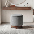 ELLEGNT Velvet Ottoman-360¡ã Swivel Foot Rest with Hidden Storage, 400 Lbs Capacity, Gray and Walnut