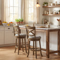 ELLEGNT 2 PCS 30 in Swivel Bar Stools with Backrests-Counter Height Kitchen Barstools