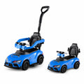 ELLEGNT 3-in-1 Toddler Ride On Push Car Toyota Licensed Parent Handle Music Storage Ages 1.5-5, Blue