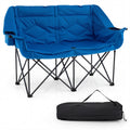 ELLEGNT Camping Chair for Two-Includes Cup Holders, Glass Racks, Mesh Pockets and Carry Bag, Blue