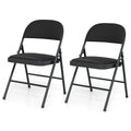 ELLEGNT 2 PCS Folding Chairs with Metal Frame and PVC Leather-Stackable Dining Chairs for Indoor