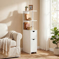 ELLEGNT Slim Storage Cabinet with Slide-Out Cart and Pull-Out Drawer-Open Shelves Organizer for Kitchen or Pantry