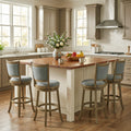 ELLEGNT 4 PCS Swivel Bar Stools-30 in Height, Backrests, Wood Frame, Upholstered Seat