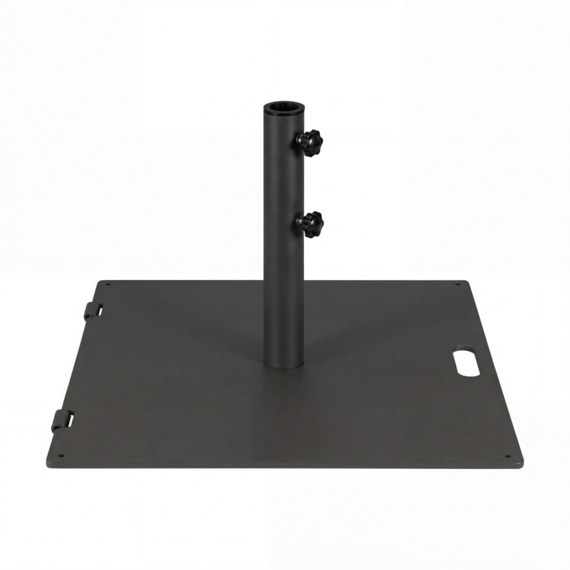 ELLEGNT 24 in Square Black Patio Umbrella Base-50 lbs, Outdoor Market Stand with Handle and Wheels, Black