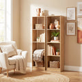 ELLEGNT 2 PCS 5-Tier Corner Bookshelf Storage Organizer-4 Cube Display Shelf, Freestanding Bookcase for Small Spaces