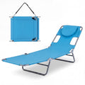 ELLEGNT 1 PCS 5?Position Adjustable Backrest Folding Lounge Chair-Patio Tanning Chair for Beach or Garden, Turquoise