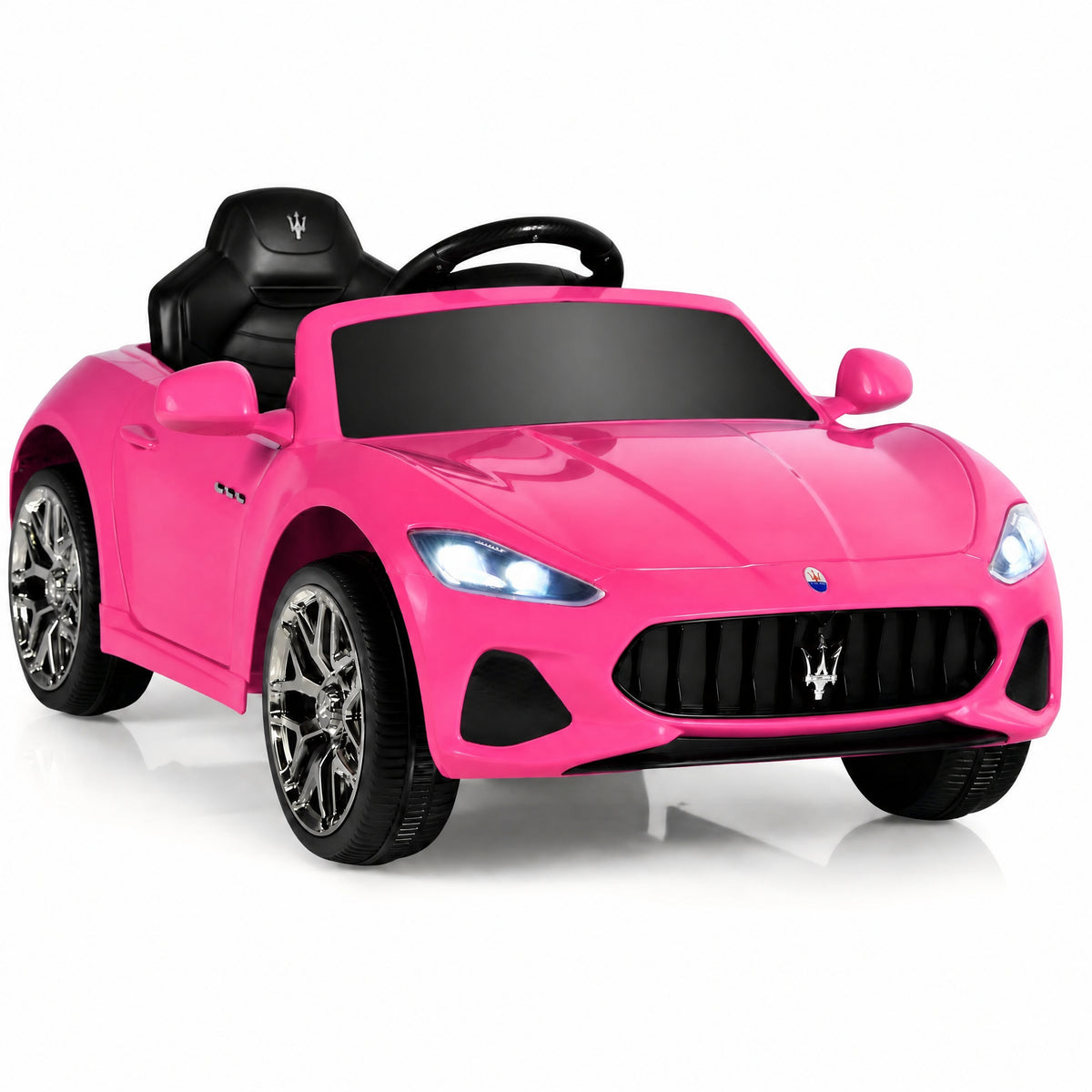 ELLEGNT Licensed Maserati GranCabrio 12V Ride On Car for Kids with Parent Remote, Pink