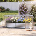 ELLEGNT Raised Garden Bed with Greenhouse Cover and Roll?up Window-6x2x1 FT Color Steel, Black + Transparent