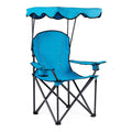 ELLEGNT 1 PCS Folding Camping Chair-Ergonomic Armrest with Canopy, Cup Holder and Solid Steel Frame, Navy