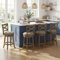 ELLEGNT 4 PCS 25 in Swivel Bar Stools with Backrests-Counter Height Kitchen Barstools