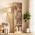 ELLEGNT 1 PCS 5-Tier Corner Bookshelf Storage Organizer-4 Cube Display Shelf, Freestanding Bookcase for Small Spaces